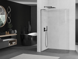 Mexen Kioto-R L ścianka prysznicowa zaokrąglona Walk-in 120 x 200 cm, transparent, gun metal - 800-120-103-95-06