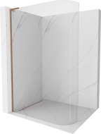 Mexen Kioto-R L ścianka prysznicowa zaokrąglona Walk-in 80 x 200 cm, transparent, miedź szczotkowana - 800-080-103-65-06