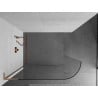Mexen Kioto-R L ścianka prysznicowa zaokrąglona Walk-in 80 x 200 cm, transparent, miedź szczotkowana - 800-080-103-65-06