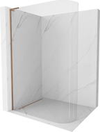 Mexen Kioto-R L ścianka prysznicowa zaokrąglona Walk-in 80 x 200 cm, transparent, różowe złoto - 800-080-103-60-06