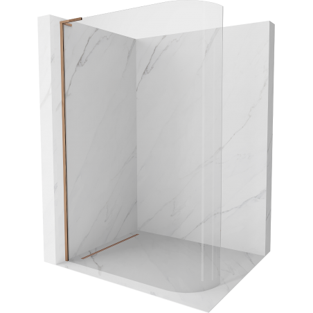 Mexen Kioto-R L ścianka prysznicowa zaokrąglona Walk-in 120 x 200 cm, transparent, różowe złoto - 800-120-103-60-06