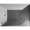 Mexen Kioto-R L ścianka prysznicowa zaokrąglona Walk-in 80 x 200 cm, transparent, złota - 800-080-103-50-06