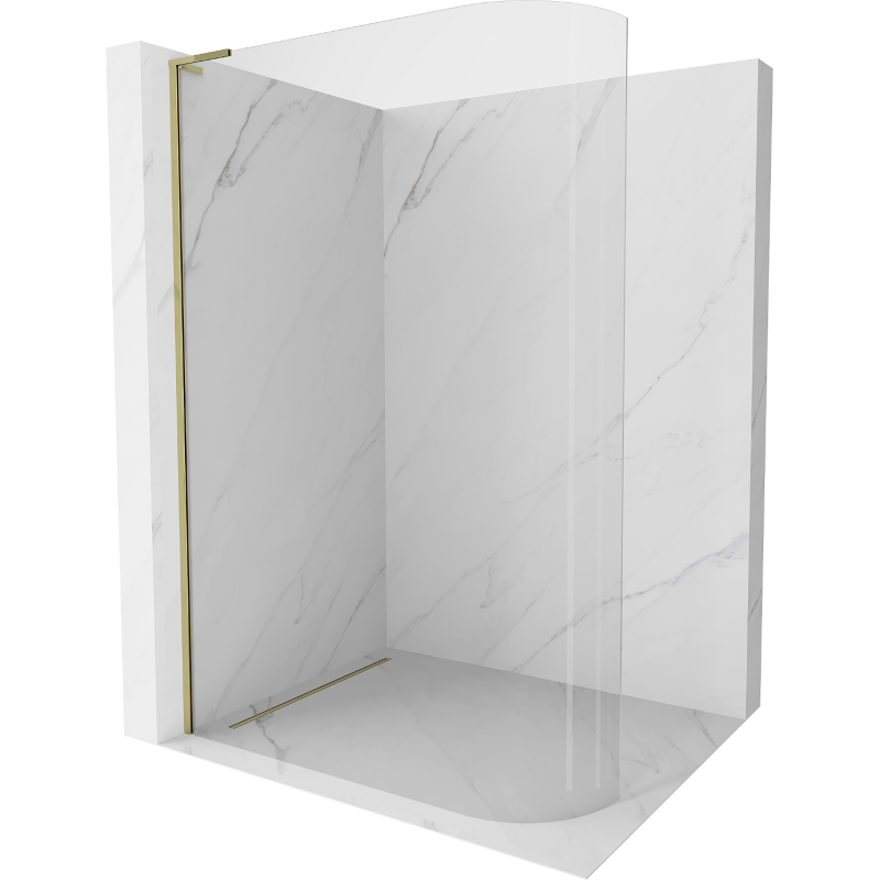 Mexen Kioto-R L ścianka prysznicowa zaokrąglona Walk-in 100 x 200 cm, transparent, złota - 800-100-103-50-06