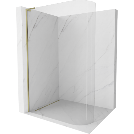 Mexen Kioto-R L ścianka prysznicowa zaokrąglona Walk-in 100 x 200 cm, transparent, złota - 800-100-103-50-06