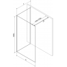 Mexen Kioto ścianka prysznicowa Walk-in 125 x 110 cm, transparent, czarna - 800-125-212-70-00-110