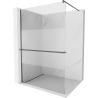 Mexen Kioto+ ścianka prysznicowa z półką Walk-in 130 x 200 cm, transparent/szron, gun metal - 800-130-121-95-35