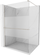 Mexen Kioto+ ścianka prysznicowa z półką Walk-in 70 x 200 cm, transparent/szron, nikiel szczotkowany - 800-070-121-97-35