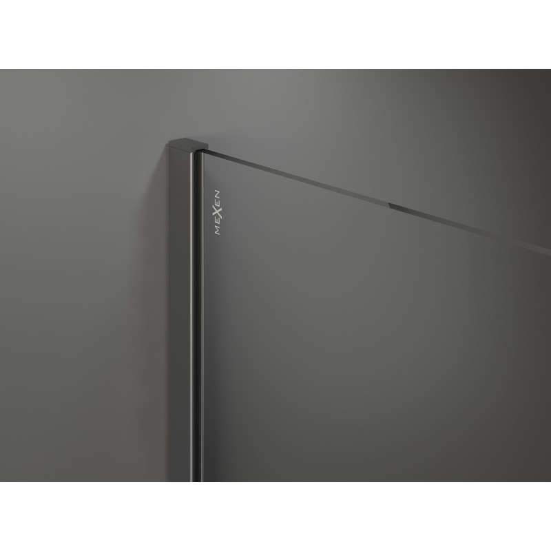 Mexen Kioto+ ścianka prysznicowa z półką Walk-in 80 x 200 cm, biały wzór, gun metal - 800-080-121-95-85