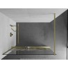 Mexen Kioto+ ścianka prysznicowa z półką Walk-in 90 x 200 cm, biały wzór, złota szczotkowana - 800-090-121-55-85