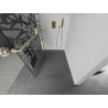 Mexen Kioto+ ścianka prysznicowa z półką Walk-in 90 x 200 cm, biały wzór, złota szczotkowana - 800-090-121-55-85