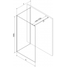 Mexen Kioto ścianka prysznicowa Walk-in 130 x 80 cm, czarna ramka, biała - 800-130-212-20-70-080