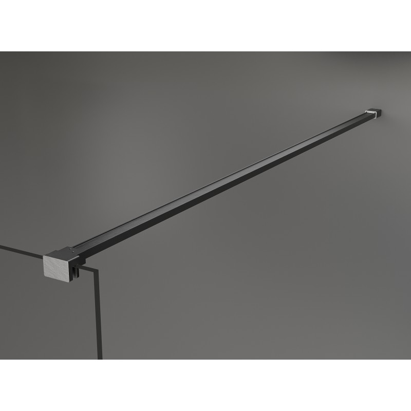 Mexen Kioto+ ścianka prysznicowa z półką Walk-in 100 x 200 cm, biała fala, gun gray szczotkowany - 800-100-121-66-97