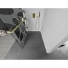 Mexen Kioto+ ścianka prysznicowa z półką Walk-in 140 x 200 cm, biała fala, złota szczotkowana - 800-140-121-55-97