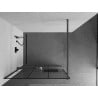 Mexen Kioto+ ścianka prysznicowa z półką Walk-in 110 x 200 cm, czarna kratka, gun metal - 800-110-121-95-77
