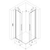 Mexen Velar Duo kabina prysznicowa rozsuwana 80 x 80 cm, transparent, nikiel szczotkowany - 871-080-080-02-97