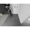 Mexen Kioto+ ścianka prysznicowa z półką Walk-in 80 x 200 cm, czarna kratka, nikiel szczotkowany - 800-080-121-97-77