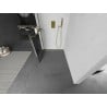Mexen Kioto+ ścianka prysznicowa z półką Walk-in 80 x 200 cm,  czarna kratka, złota szczotkowana - 800-080-121-55-77