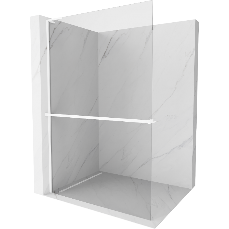 Mexen Kioto+ L ścianka prysznicowa z półką Walk-in 70 x 200 cm, transparent, biała - 800-070-123-20-00