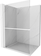 Mexen Kioto+ L ścianka prysznicowa z półką Walk-in 90 x 200 cm, transparent, biała - 800-090-123-20-00