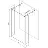 Mexen Kioto ścianka prysznicowa wolnostojąca 95 x 30 x 30 cm, transparent, chrom - 800-095-030-222-01-00-030