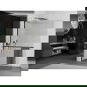 Mexen Kioto+ L ścianka prysznicowa z półką Walk-in 85 x 200 cm, transparent, czarna - 800-085-123-70-00