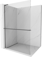 Mexen Kioto+ L ścianka prysznicowa z półką Walk-in 120 x 200 cm, transparent, gun metal - 800-120-123-95-00