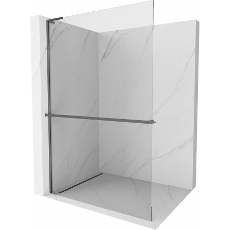 Mexen Kioto+ L ścianka prysznicowa z półką Walk-in 90 x 200 cm, transparent, gun metal - 800-090-123-95-00