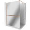 Mexen Kioto+ ścianka prysznicowa z półką Walk-in 70 x 200 cm, lustro, miedź szczotkowana - 800-070-121-65-50