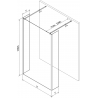 Mexen Kioto ścianka prysznicowa wolnostojąca 125 x 30 x 30 cm, transparent, gun metal - 800-125-030-222-95-00-030