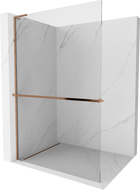 Mexen Kioto+ L ścianka prysznicowa z półką Walk-in 65 x 200 cm, transparent, różowe złoto - 800-065-123-60-00