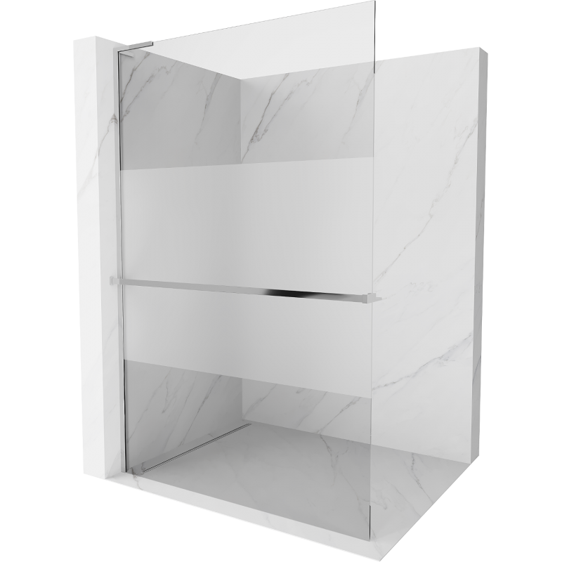 Mexen Kioto+ L ścianka prysznicowa z półką Walk-in 70 x 200 cm, transparent/szron, chrom - 800-070-123-01-35