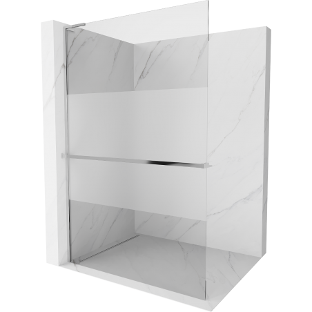 Mexen Kioto+ L ścianka prysznicowa z półką Walk-in 70 x 200 cm, transparent/szron, chrom - 800-070-123-01-35