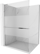 Mexen Kioto+ L ścianka prysznicowa z półką Walk-in 80 x 200 cm, transparent/szron, chrom - 800-080-123-01-35