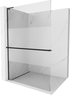 Mexen Kioto+ L ścianka prysznicowa z półką Walk-in 90 x 200 cm, transparent/szron, czarna - 800-090-123-70-35
