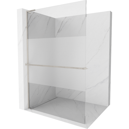 Mexen Kioto+ L ścianka prysznicowa z półką Walk-in 70 x 200 cm, transparent/szron, nikiel szczotkowany - 800-070-123-97-35