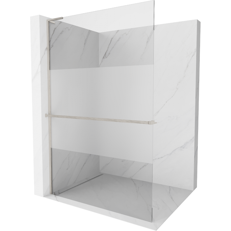 Mexen Kioto+ L ścianka prysznicowa z półką Walk-in 80 x 200 cm, transparent/szron, nikiel szczotkowany - 800-080-123-97-35