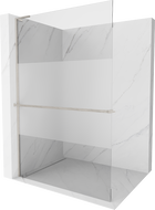 Mexen Kioto+ L ścianka prysznicowa z półką Walk-in 80 x 200 cm, transparent/szron, nikiel szczotkowany - 800-080-123-97-35