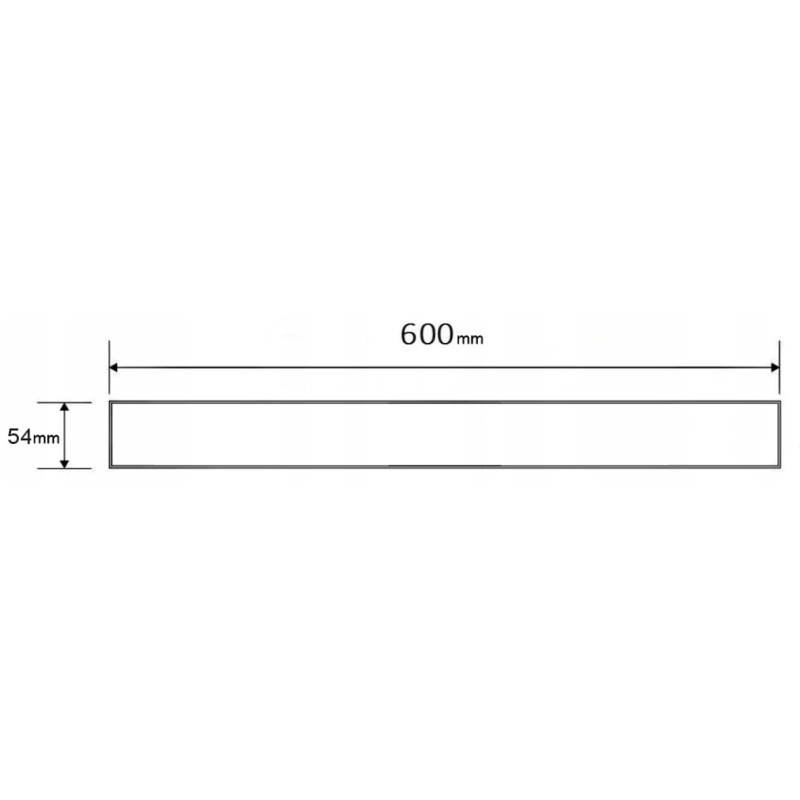 Mexen Flat MGB maskownica do odpływu liniowego 60 cm, czarne szkło - 1026060