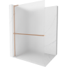 Mexen Kioto+ L ścianka prysznicowa z półką Walk-in 70 x 200 cm, szron, miedź szczotkowana - 800-070-123-65-30