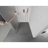 Mexen Kioto+ L ścianka prysznicowa z półką Walk-in 70 x 200 cm, szron, miedź szczotkowana - 800-070-123-65-30
