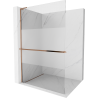 Mexen Kioto+ L ścianka prysznicowa z półką Walk-in 80 x 200 cm, transparent/szron, różowe złoto - 800-080-123-60-35