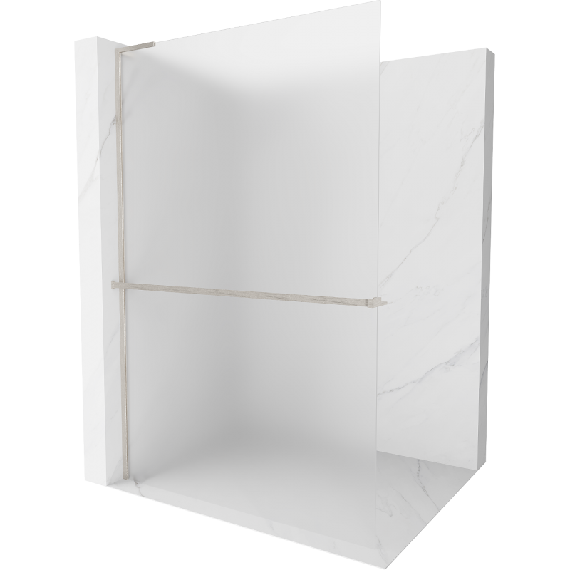 Mexen Kioto+ L ścianka prysznicowa z półką Walk-in 80 x 200 cm, szron, nikiel szczotkowany - 800-080-123-97-30