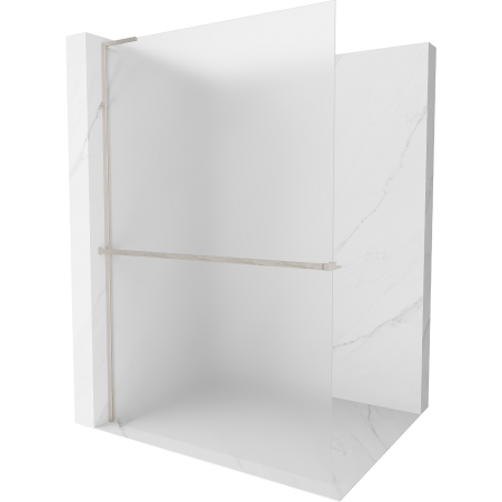 Mexen Kioto+ L ścianka prysznicowa z półką Walk-in 80 x 200 cm, szron, nikiel szczotkowany - 800-080-123-97-30