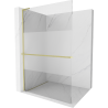 Mexen Kioto+ L ścianka prysznicowa z półką Walk-in 70 x 200 cm, transparent/szron, złota szczotkowana - 800-070-123-55-35
