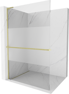 Mexen Kioto+ L ścianka prysznicowa z półką Walk-in 90 x 200 cm, transparent/szron, złota szczotkowana - 800-090-123-55-35