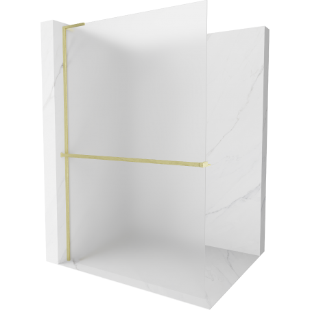 Mexen Kioto+ L ścianka prysznicowa z półką Walk-in 80 x 200 cm, szron, złota szczotkowana - 800-080-123-55-30