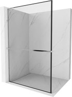 Mexen Kioto+ L ścianka prysznicowa z półką Walk-in 50 x 200 cm, czarna ramka, chrom - 800-050-123-01-70
