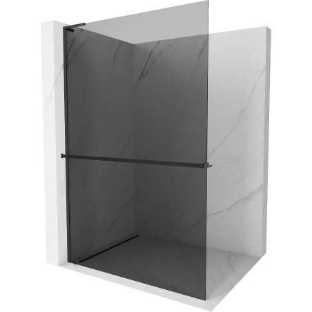 Mexen Kioto+ L ścianka prysznicowa z półką Walk-in 80 x 200 cm, grafit, czarna - 800-080-123-70-40