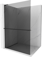 Mexen Kioto+ L ścianka prysznicowa z półką Walk-in 80 x 200 cm, grafit, czarna - 800-080-123-70-40