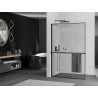 Mexen Kioto+ L ścianka prysznicowa z półką Walk-in 100 x 200 cm, czarna ramka, czarna - 800-100-123-70-70